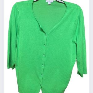 Beautiful cardigan, very comfortable with clear buttons